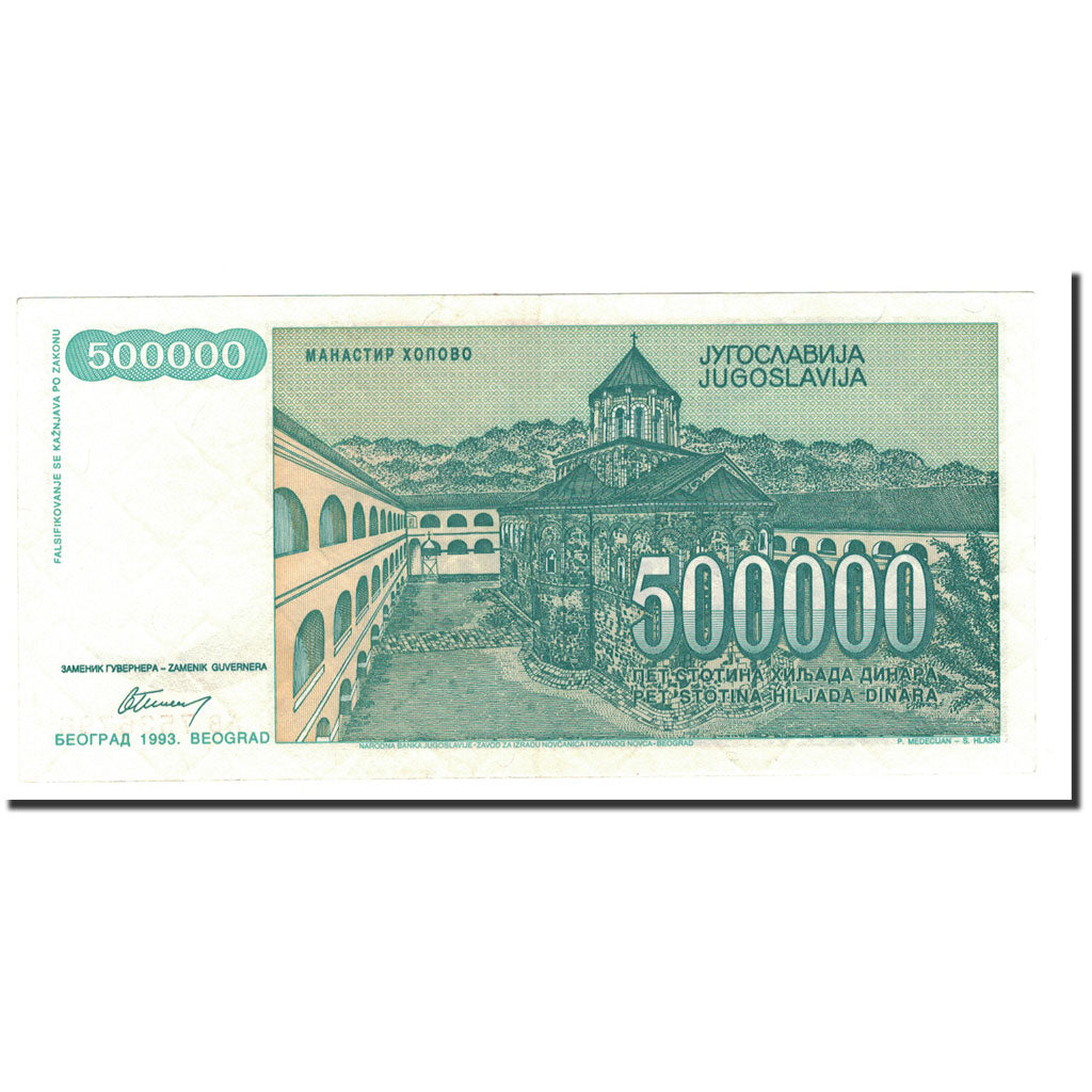 Banknote, Yugoslavia, 500,000 Dinara, 1993, KM:131, UNC(65-70)