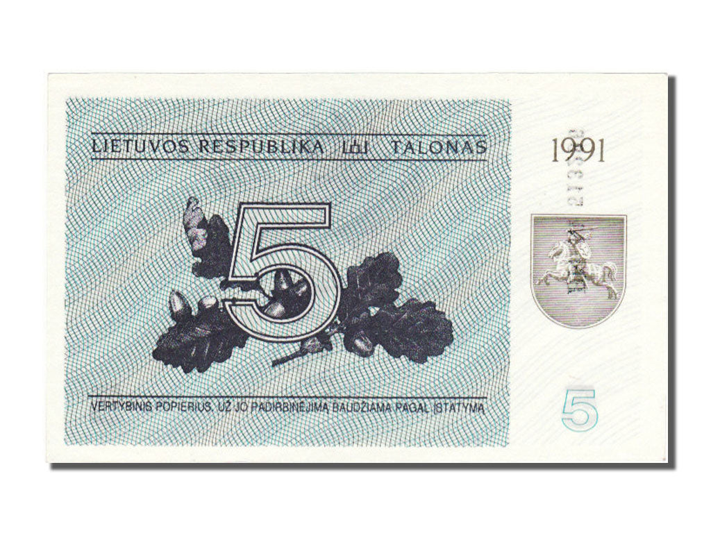Lithuania, 5 (Talonas), 1991, KM #34a, , BN 513295