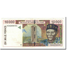 Billet, West African States, 10,000 Francs, 1992-2001, 1994, KM:314a, TTB
