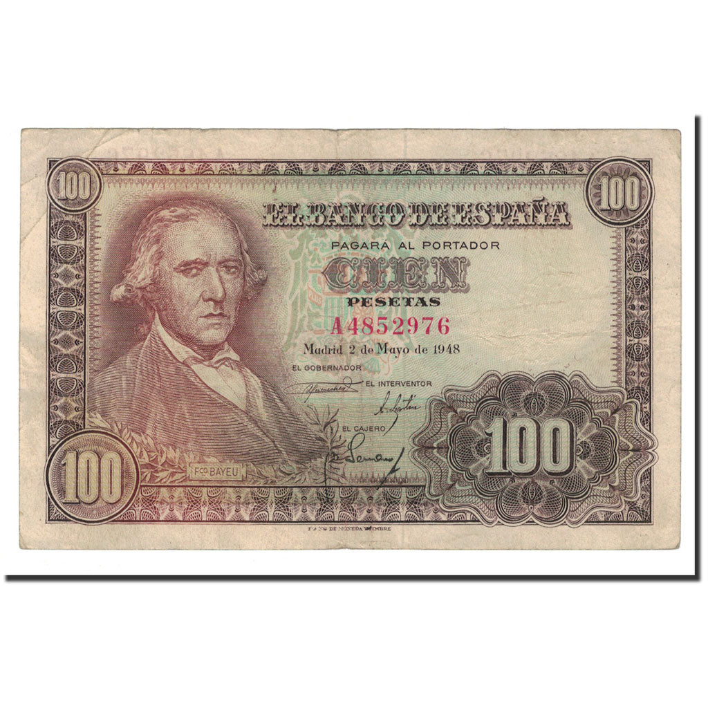 Banknote, Spain, 100 Pesetas, 1948, 1948-05-02, KM:137a, VF(20-25)