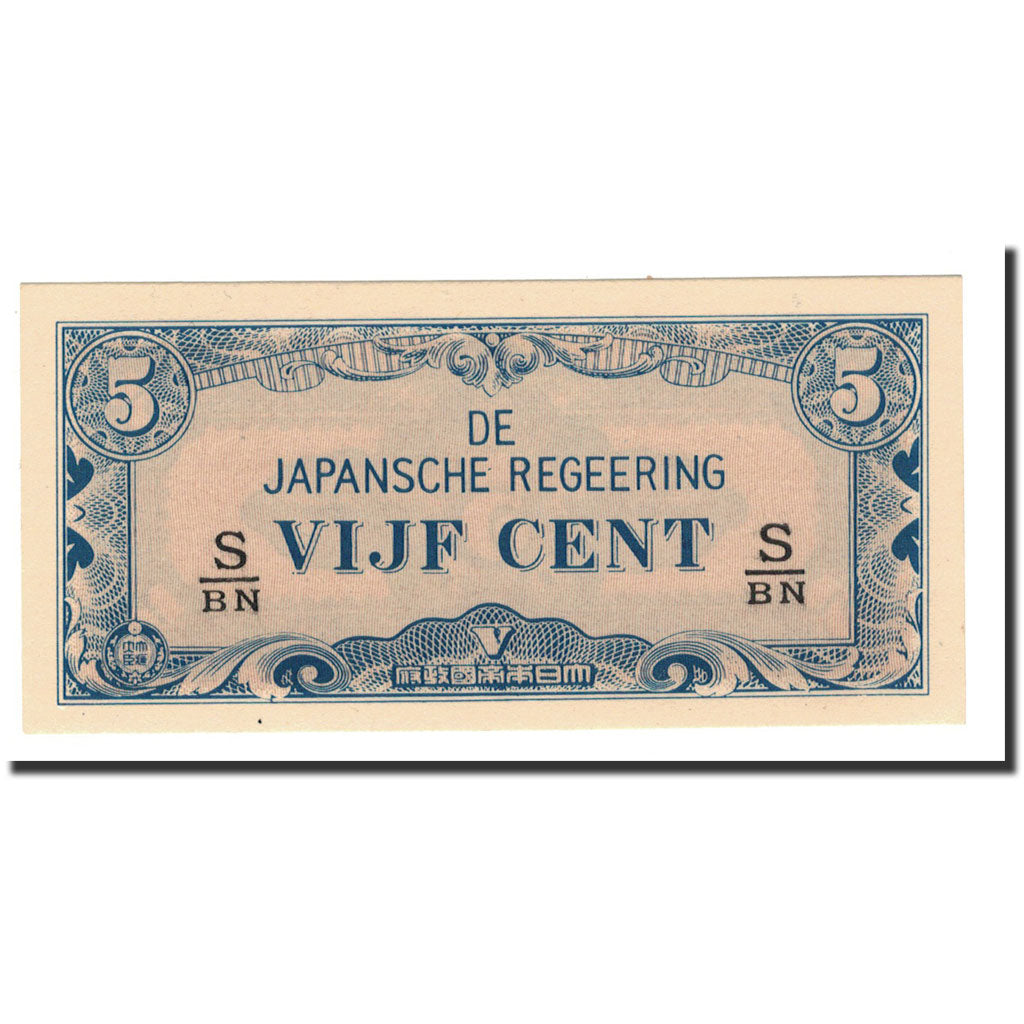 Banknote, Netherlands Indies, 5 Cents, 1942, Undated, KM:120c, UNC(65-70)