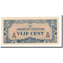 Banknote, Netherlands Indies, 5 Cents, 1942, Undated, KM:120c, UNC(65-70)