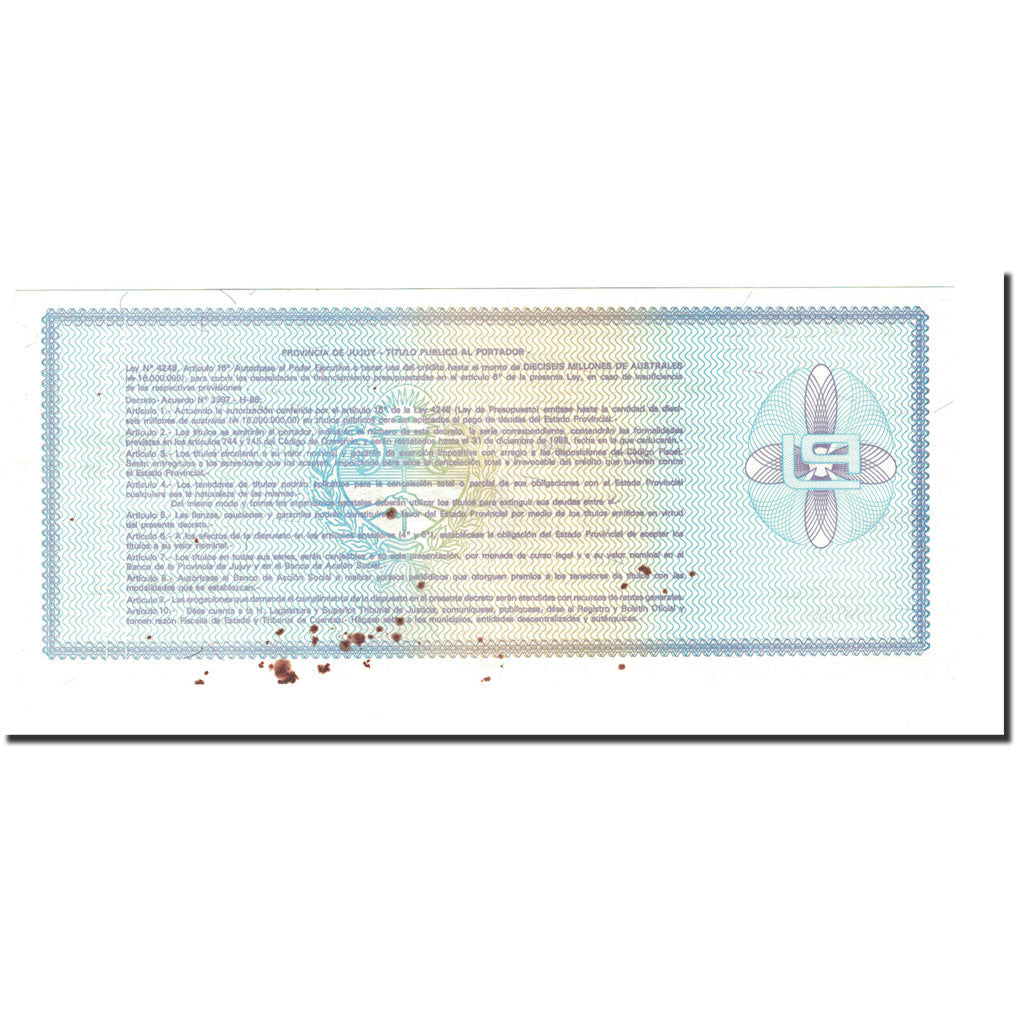 Banknote, Argentina, 50 Centavos, 1988, 1988-12-31, KM:S2402, UNC(60-62)