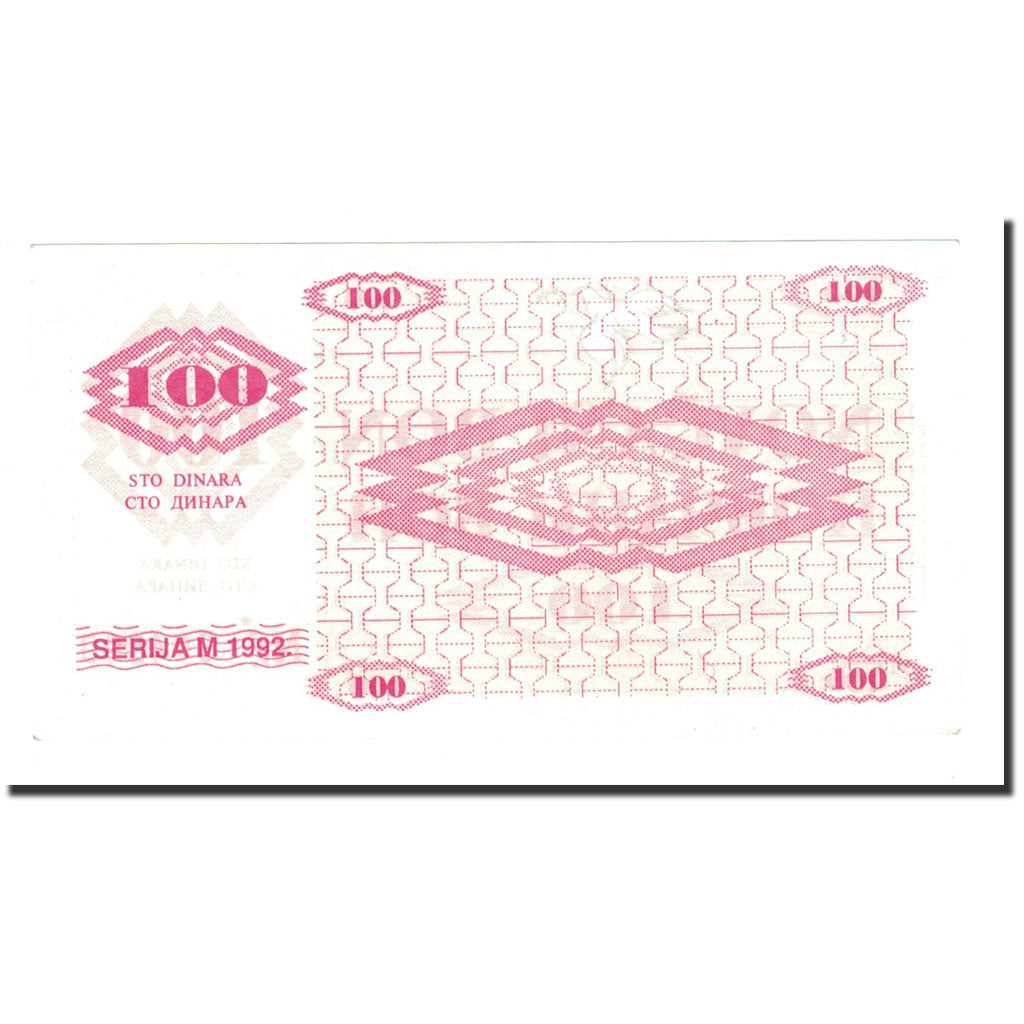 Billet, Bosnia - Herzegovina, 100 Dinara, 1992, KM:6a, SPL