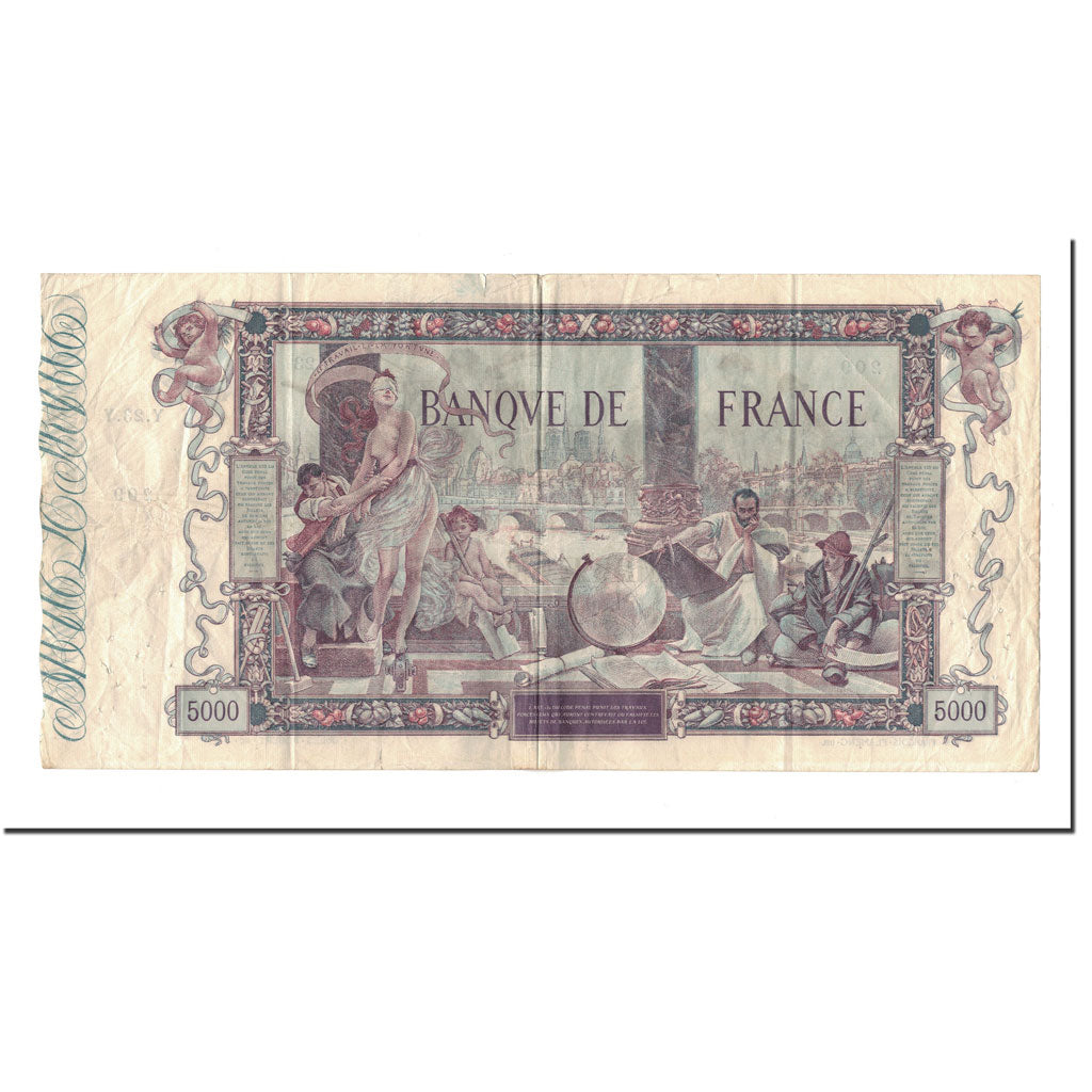 France, 5000 Francs, 5 000 F 1918 ''Flameng'', 1918, 1918-01-28, VF(20-25)