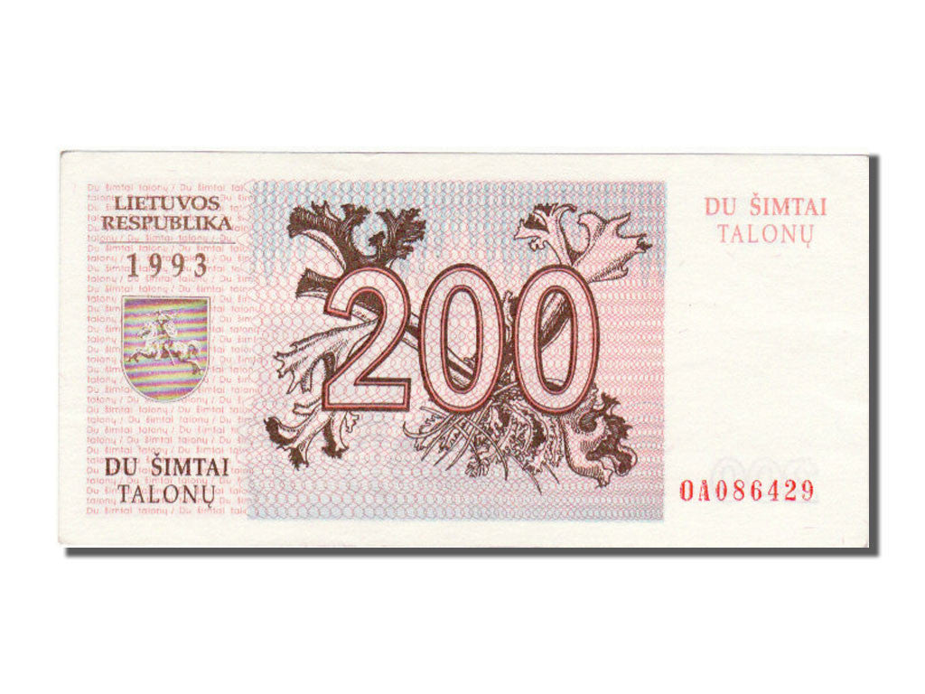 Lithuania, 200 Talonu, 1993, KM #45, AU(55-58), OA086429