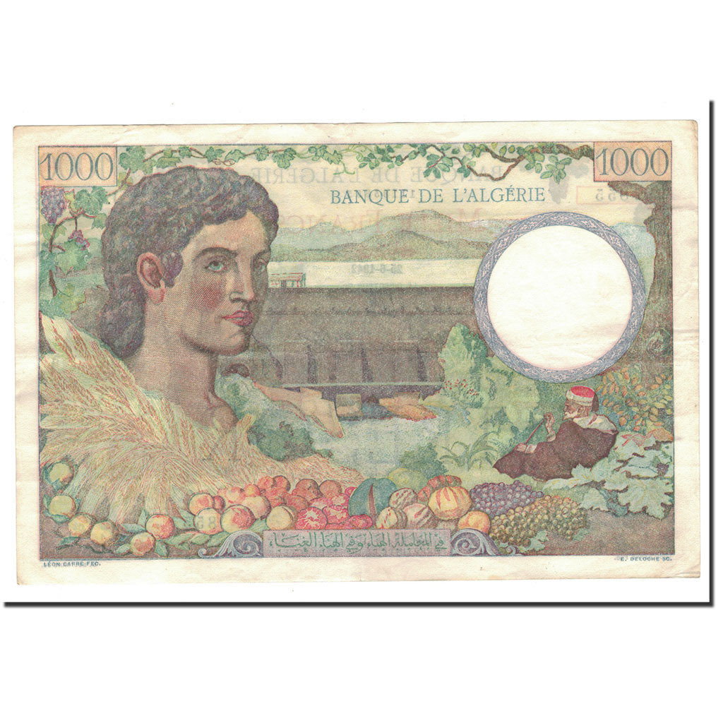 Billet, Algeria, 1000 Francs, 1942, 1942-06-25, KM:89, TTB, Fayette:VF 10.1)