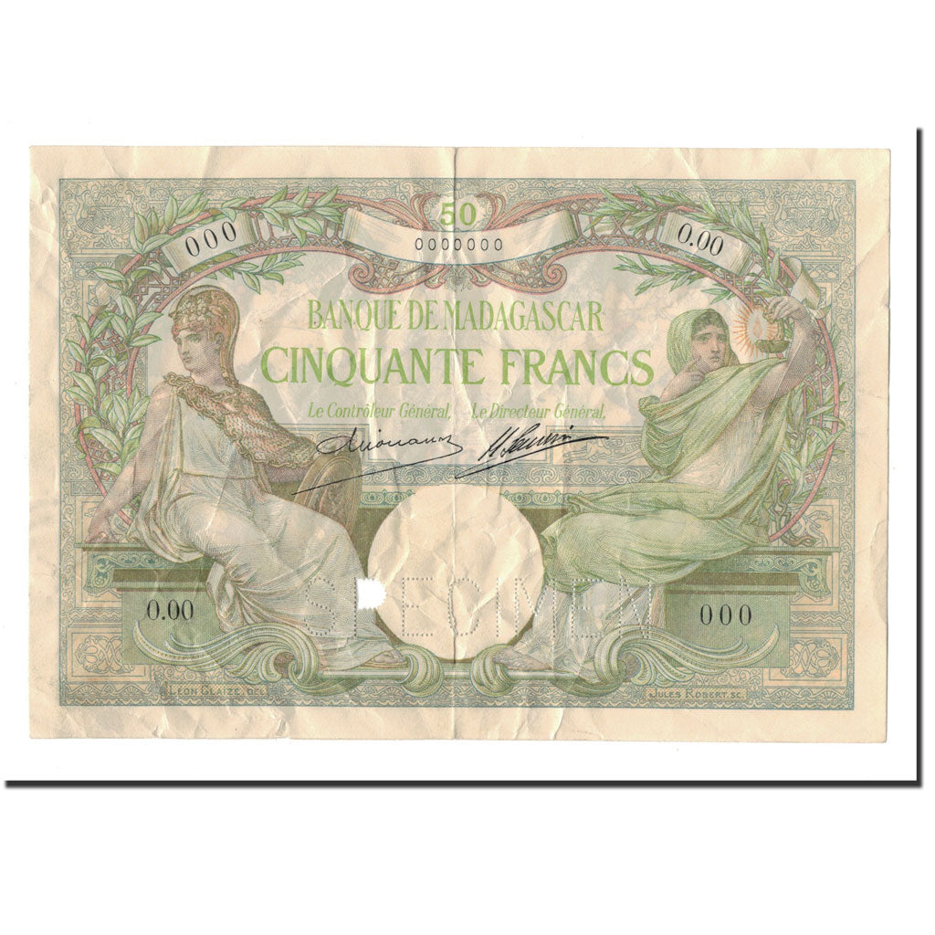 Banknote, Madagascar, 50 Francs, Undated (1937-47), VF(30-35)