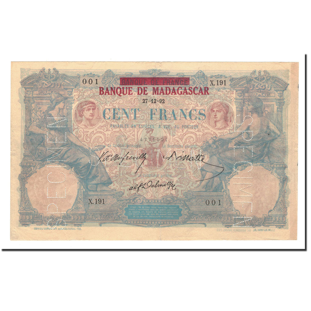 Banconote, Madagascar, 100 Francs, Undated, SPL-