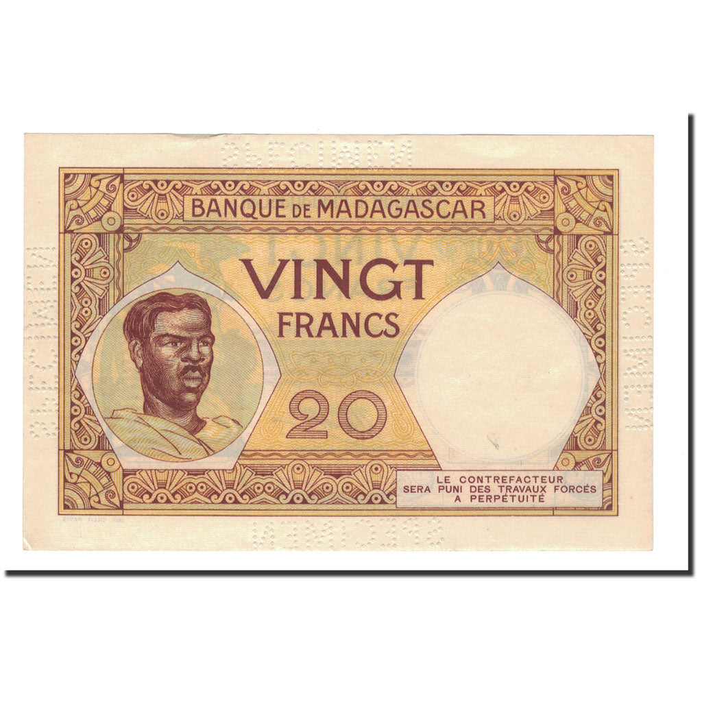 Banknote, Madagascar, 20 Francs, Undated (1937-47), UNC(63)