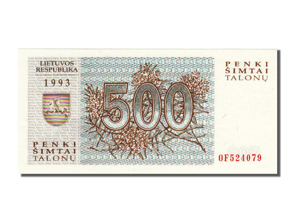 Biljet, Lithouwen, 500 Talonu, 1993, NIEUW