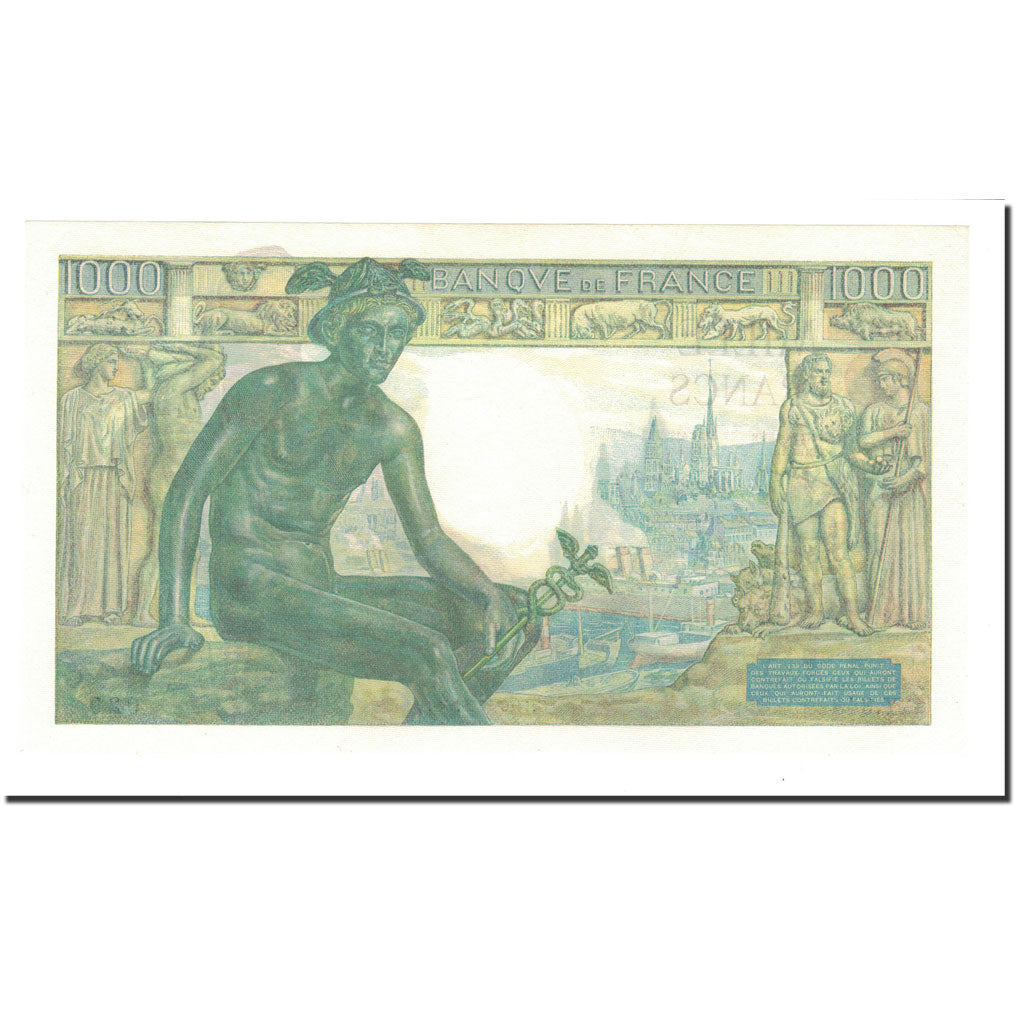 Francia, 1000 Francs, 1942, 1942-06-11, SC+, Fayette:F 40.2), KM:102