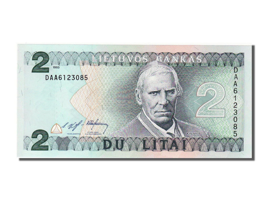Lithuania, 2 Litai, 1993, KM #54a, UNC(65-70), DAA 6123085