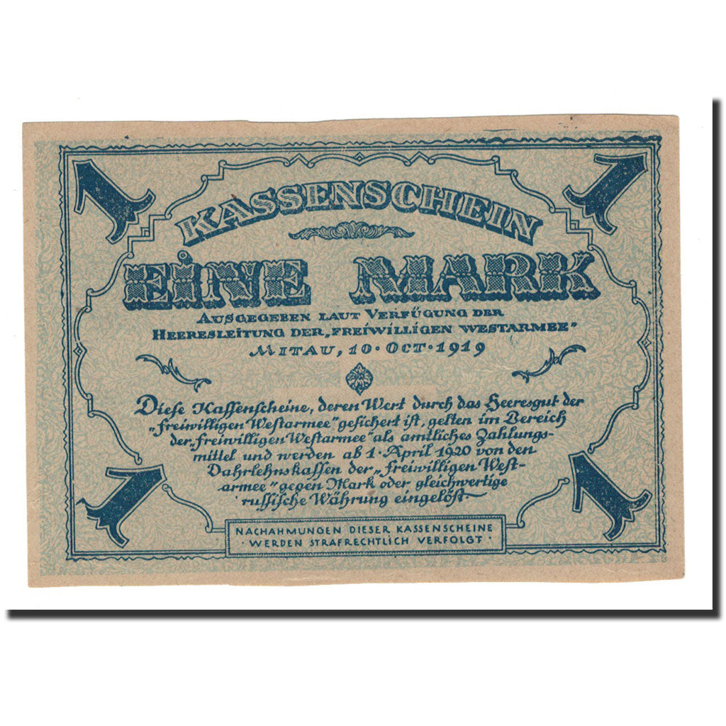 Banknote, Russia, 1 Mark, 1919, KM:S226b, UNC(63)