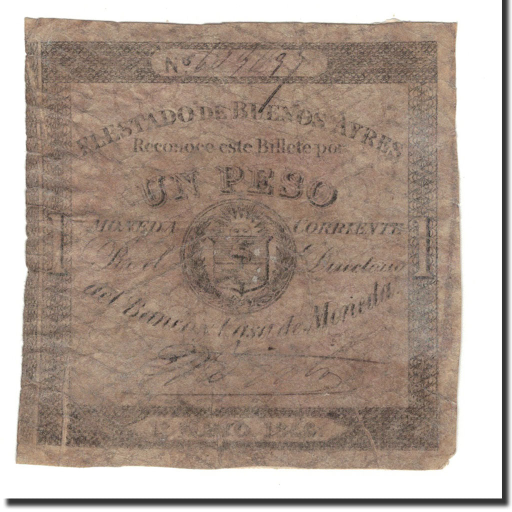 Banconote, Argentina, 1 Peso, 1856, KM:S415, 1856-05-01, B
