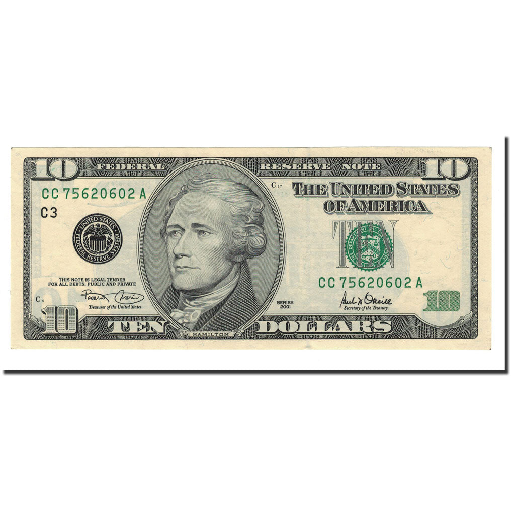 Banknote, United States, Ten Dollars, 2001, KM:4602, UNC(63)