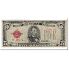 Billet, États-Unis, Five Dollars, 1928, KM:1644, TB