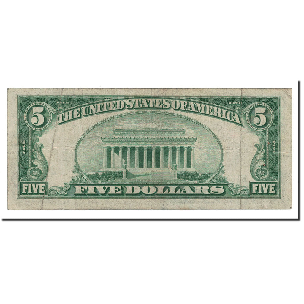 Banknote, United States, Five Dollars, 1934, KM:1768@star, VF(20-25)