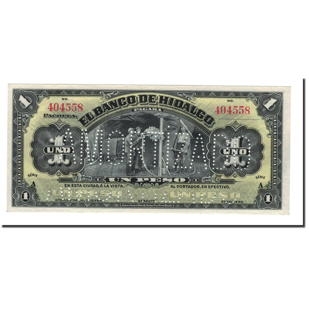 Banknote, Mexico, 1 Peso, 1914, KM:S304b, UNC(65-70)