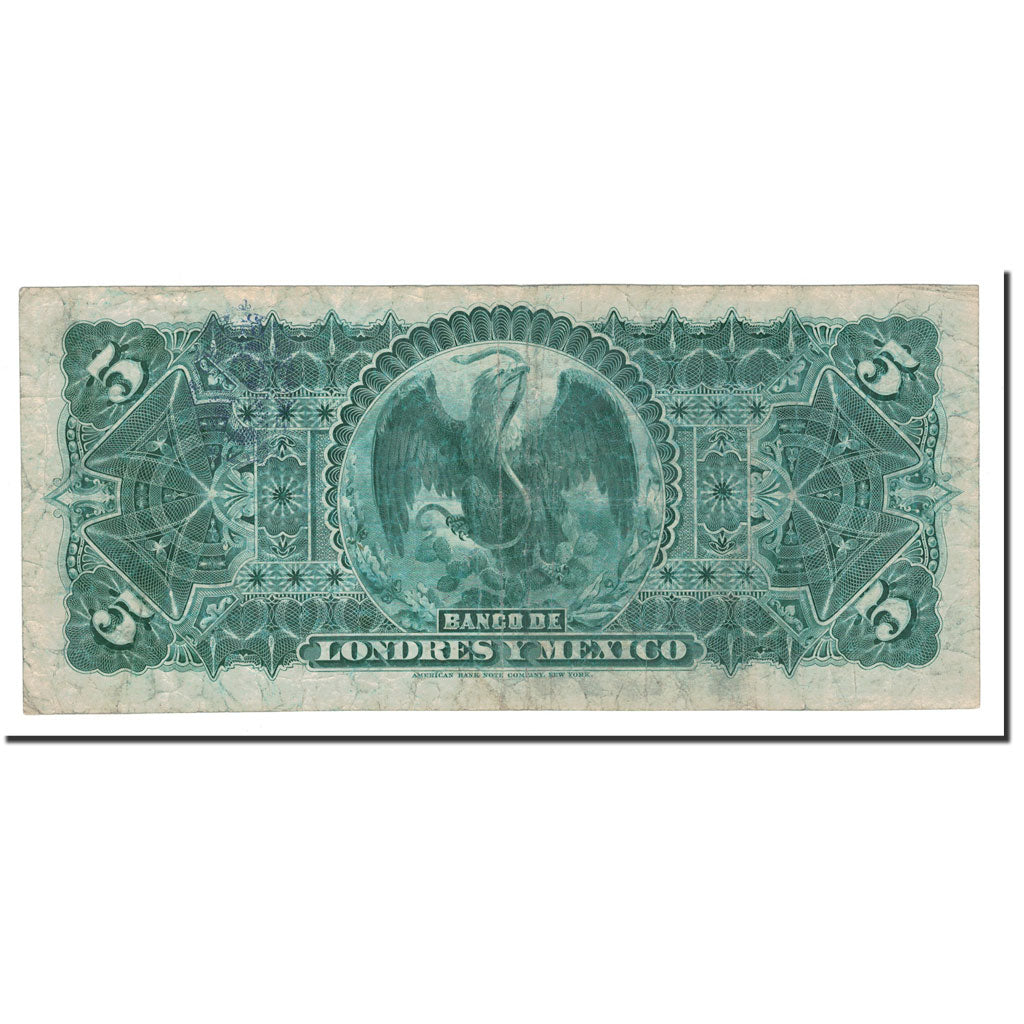 Banknote, Mexico, 5 Pesos, 1913, 1913-10-01, KM:S233d, VF(20-25)