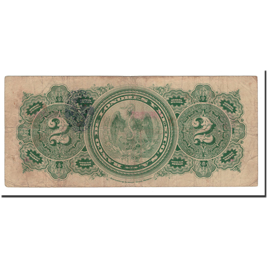Banknote, Mexico, 2 Pesos, 1914, 1914-02-14, KM:S241, VF(20-25)