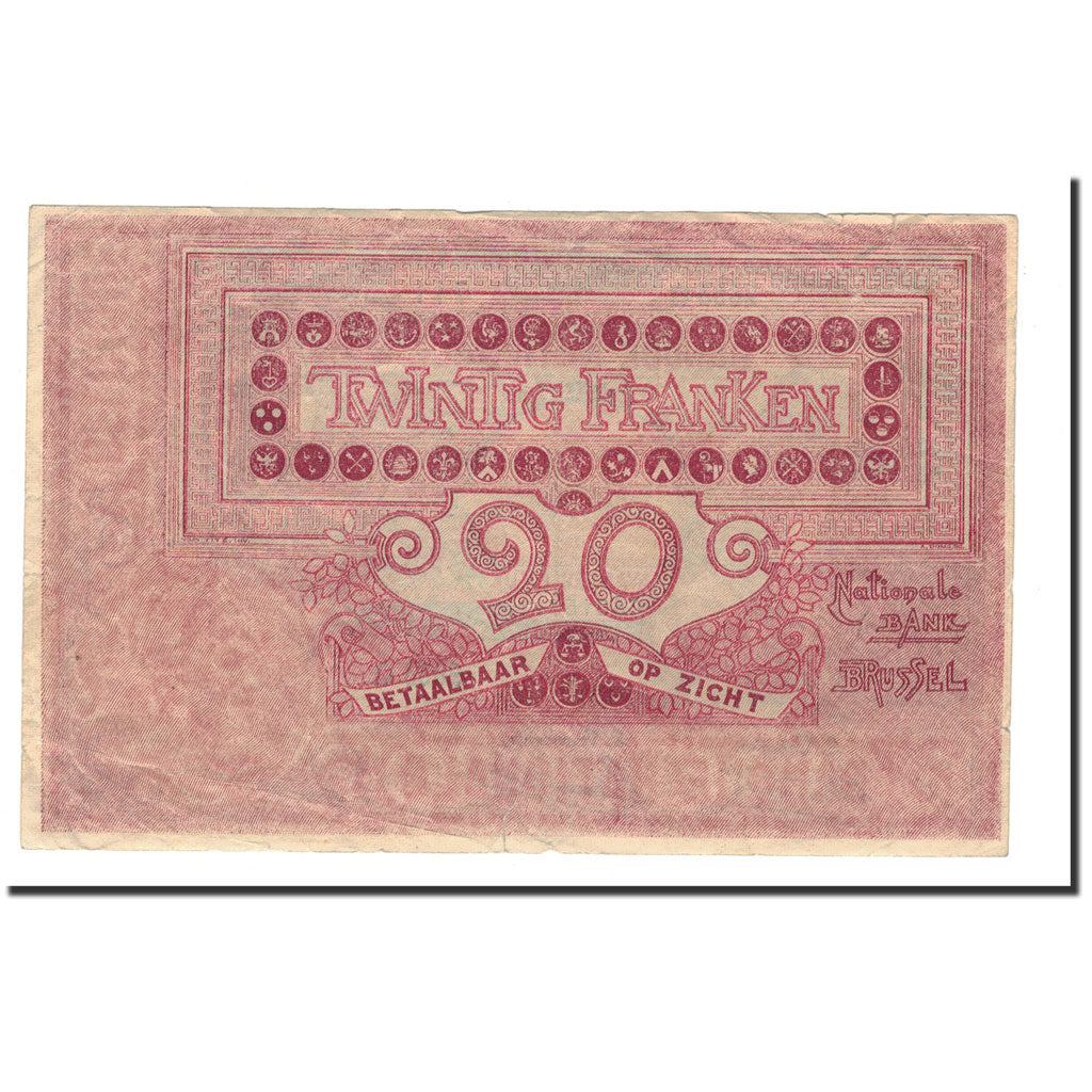Banknote, Belgium, 20 Francs, 1919, 1919-01-03, KM:67, VF(30-35)
