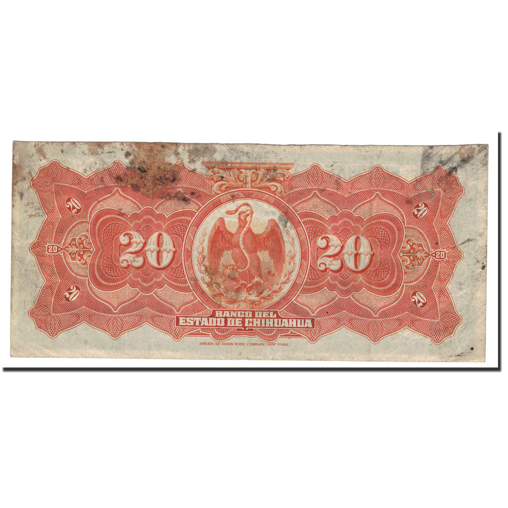 Banknote, Mexico, 20 Pesos, D. 1913, KM:S134a, VF(20-25)