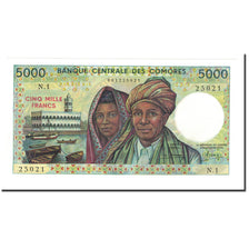 Biljet, Comoros, 5000 Francs, 1984, Undated, KM:12a, SPL+