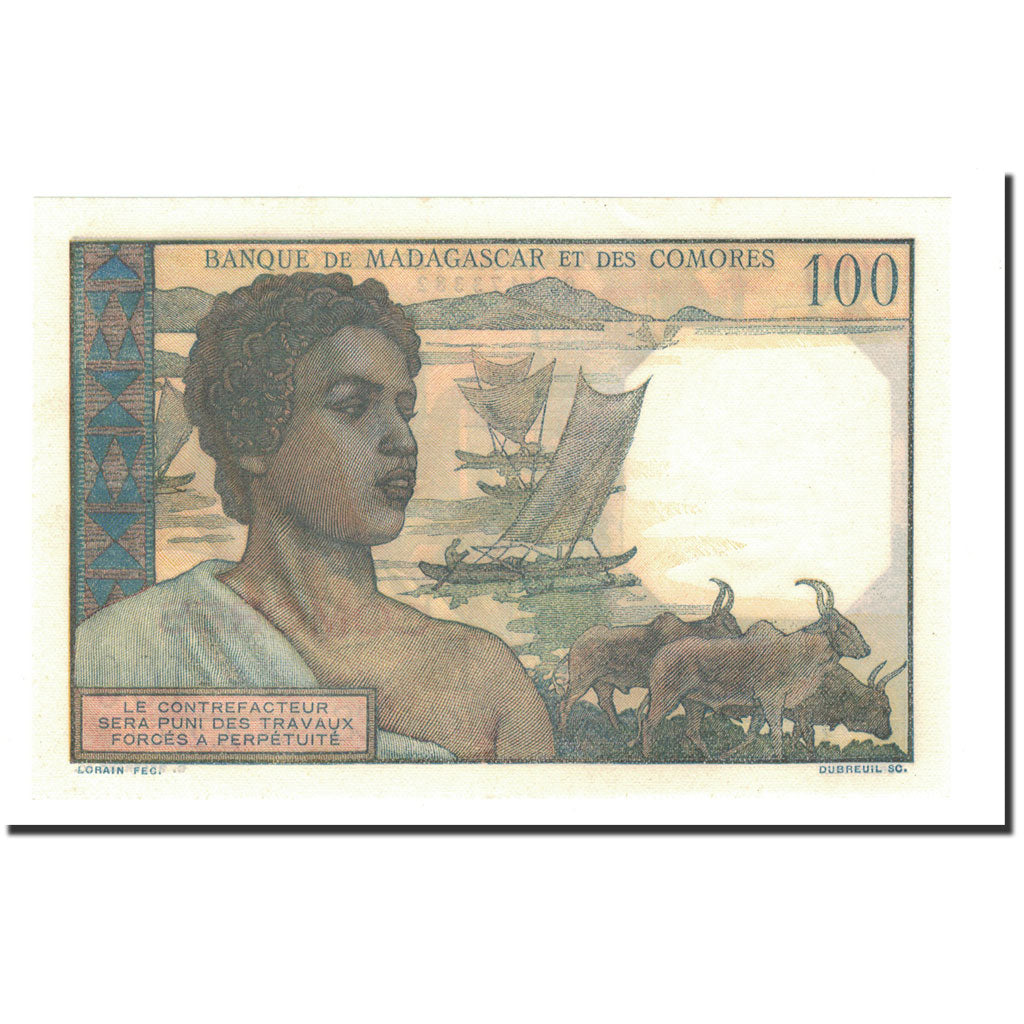 Billete, 100 Francs, 1960-1963, Comoras, KM:3b, Undated, UNC