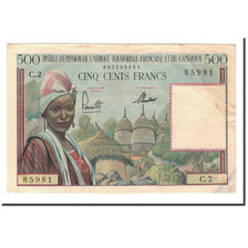 Billete, 500 Francs, 1957, África ecuatorial francesa, KM:33, Undated, MBC