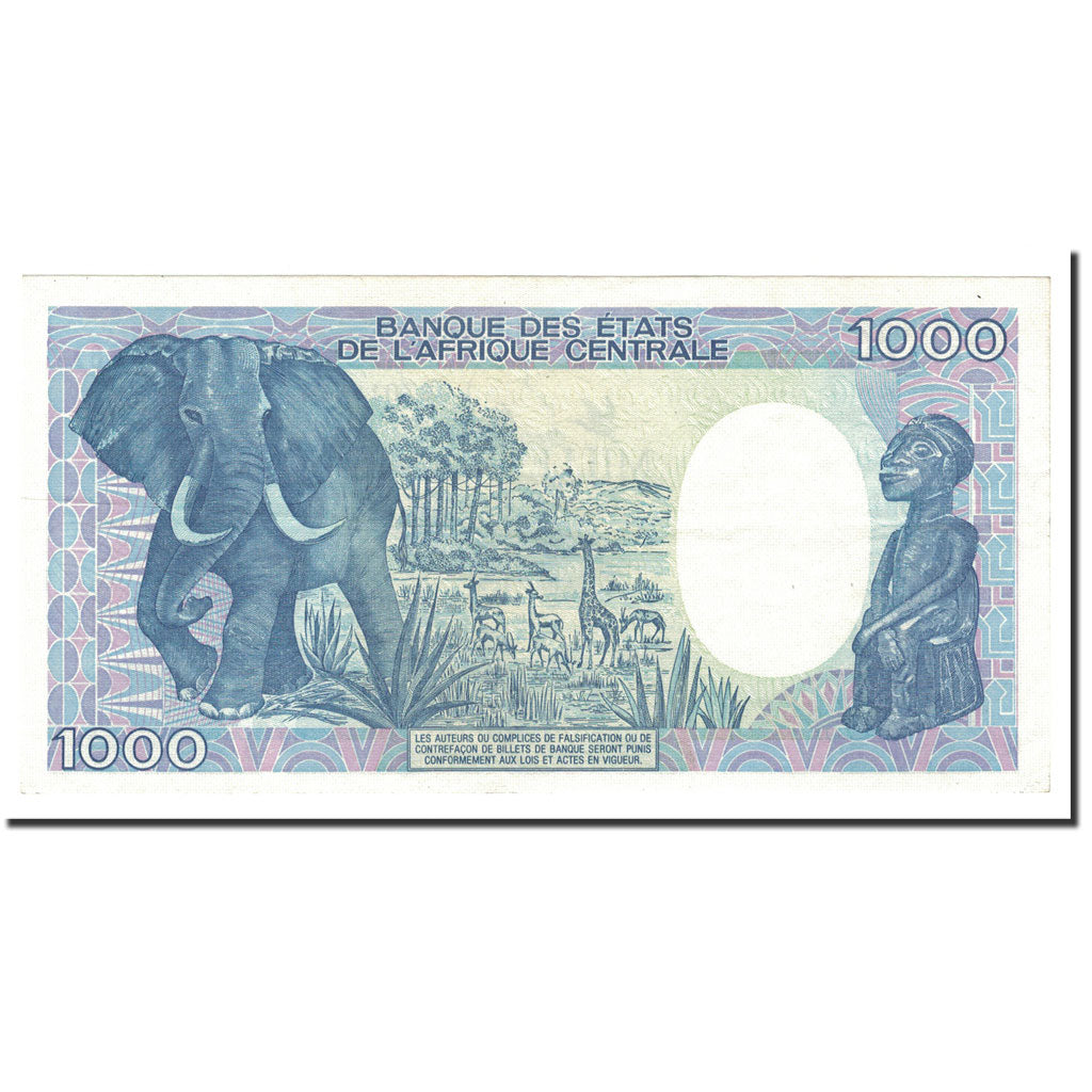 Banknote, Gabon, 1000 Francs, 1987, 1987-01-01, KM:10a, AU(55-58)