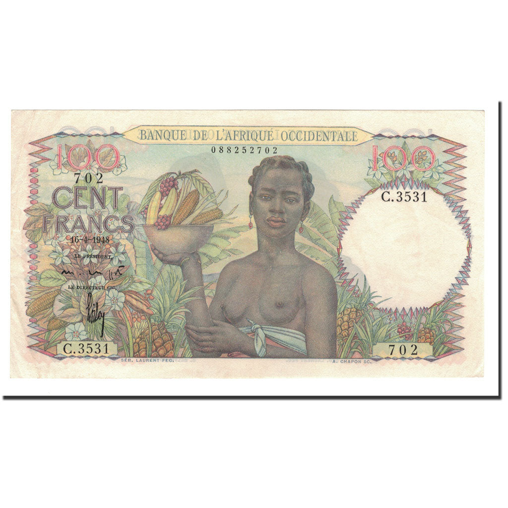 Banknote, French West Africa, 100 Francs, 1948, 1948-04-16, KM:40, EF(40-45)
