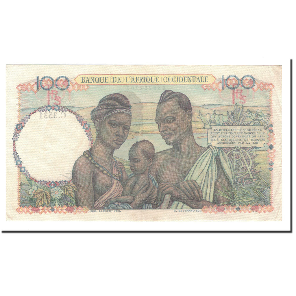 Banknote, French West Africa, 100 Francs, 1948, 1948-04-16, KM:40, EF(40-45)