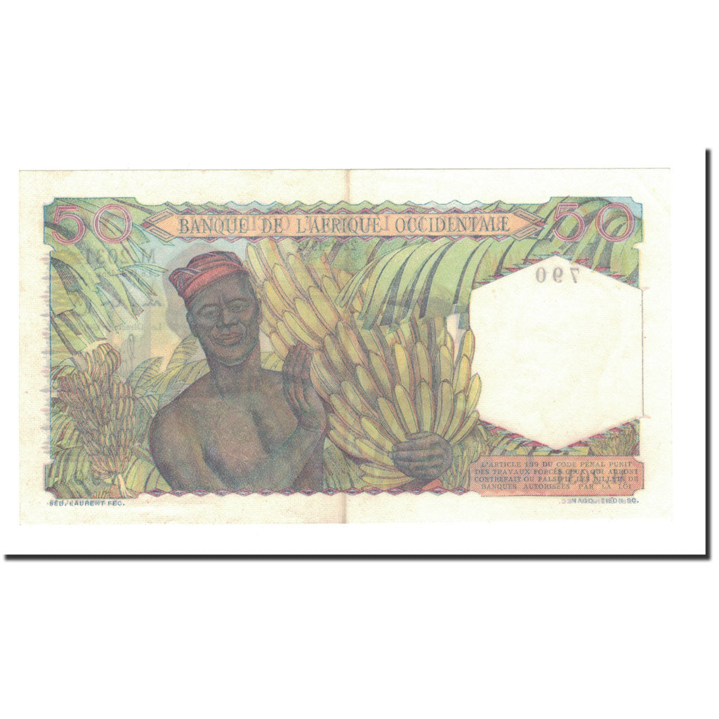 Banknote, French West Africa, 50 Francs, 1948, 1948-04-22, KM:39, UNC(60-62)