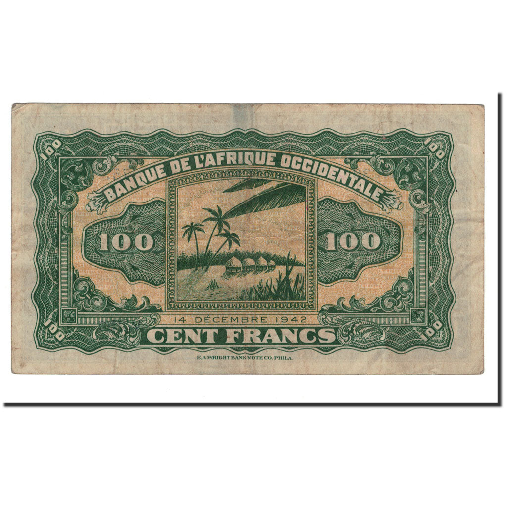 Geldschein, French West Africa, 100 Francs, 1942, 1942-12-14, KM:31a, SS