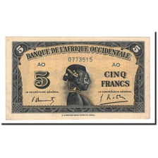 Geldschein, French West Africa, 5 Francs, 1942, 1942-12-14, KM:28b, SS+