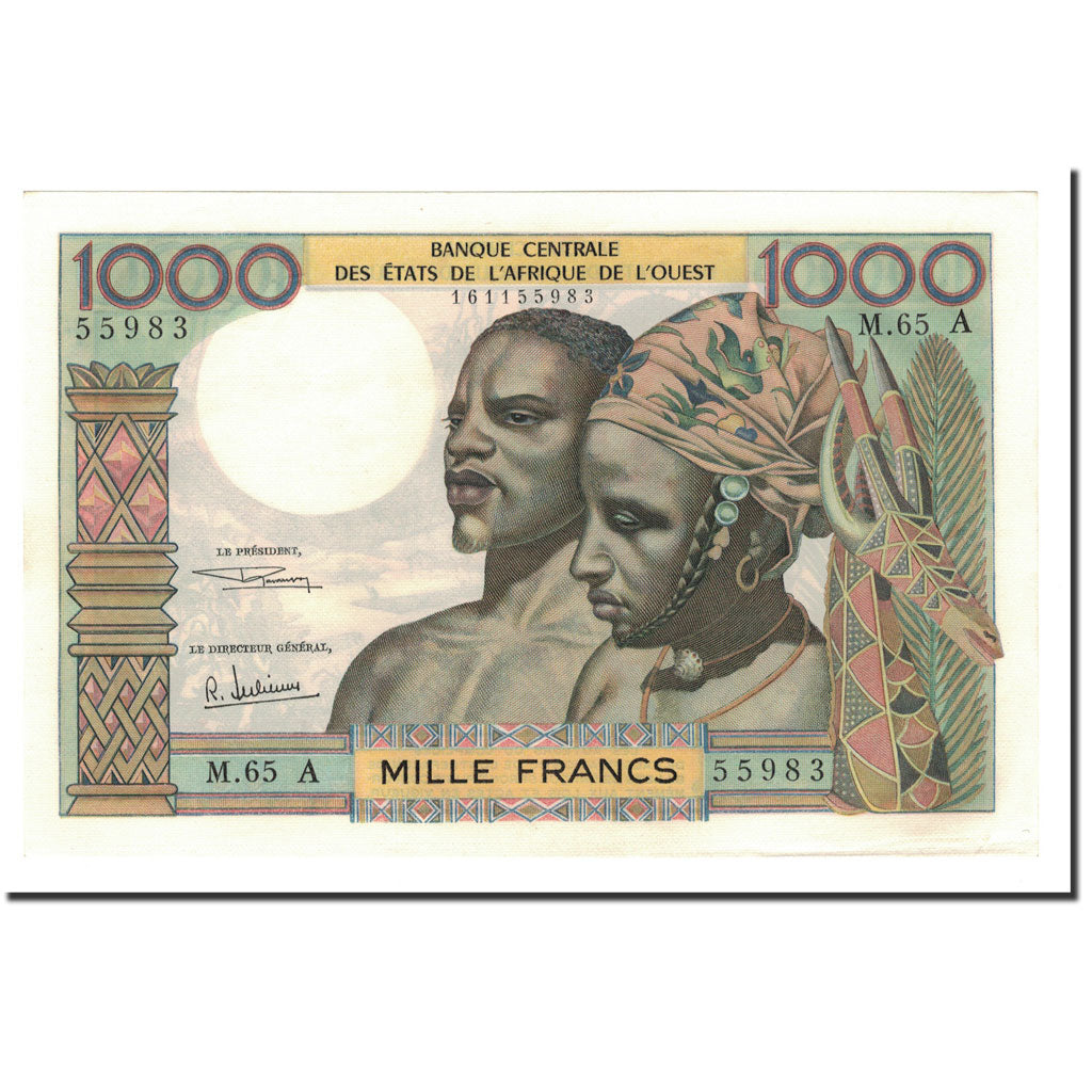 Banknote, West African States, 1000 Francs, Undated, KM:103Af, UNC(60-62)