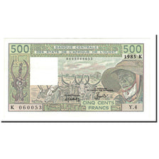 Banknot, Kraje Afryki Zachodniej, 500 Francs, 1983, KM:706Kf, UNC(65-70)