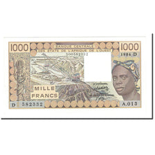 Banknote, West African States, 1000 Francs, 1986, KM:406Dg, UNC(63)