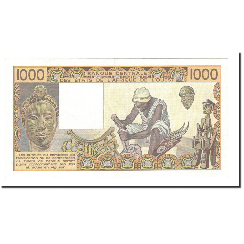 Banknote, West African States, 1000 Francs, 1986, KM:406Dg, UNC(63)