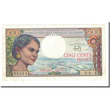 Biljet, Madagascar, 500 Francs = 100 Ariary, Undated (1966), KM:58a, TTB