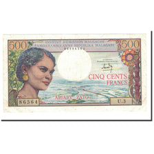Banknote, Madagascar, 500 Francs = 100 Ariary, Undated (1966), KM:58a, EF(40-45)
