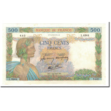 France, 500 Francs, 1942, 1942-10-01, AU(50-53), Fayette:32.41, KM:95b