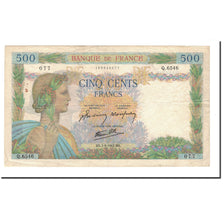 France, 500 Francs, 1942, 1942-09-03, VF(20-25), Fayette:32.39, KM:95b