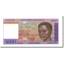 Geldschein, Madagascar, 5000 Francs = 1000 Ariary, 1995, Undated, KM:78b, UNZ