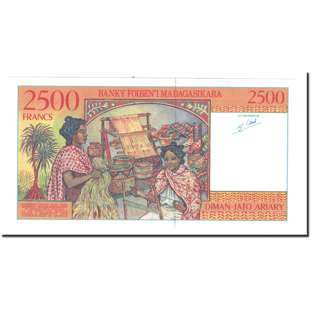 Banknote, Madagascar, 2500 Francs = 500 Ariary, 1998, Undated, KM:81, UNC(65-70)