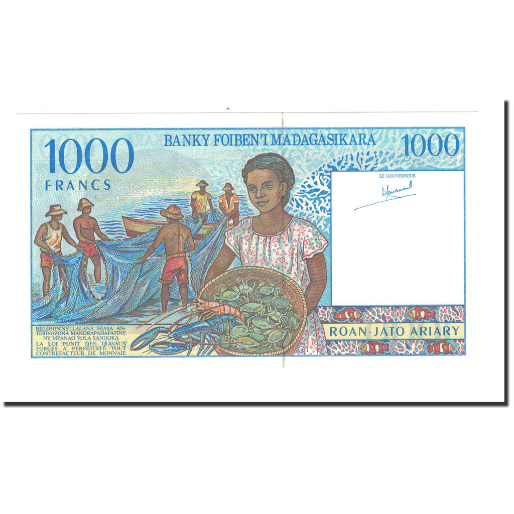 Banknote, Madagascar, 1000 Francs = 200 Ariary, Undated (1994), KM:76a
