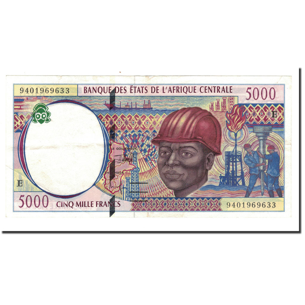 Banknote, Central African States, 5000 Francs, 1994, KM:204Ea, AU(50-53)