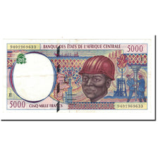 Billet, États de l'Afrique centrale, 5000 Francs, 1994, KM:204Ea, TTB+
