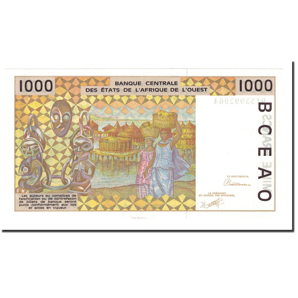 Billete, 1000 Francs, 1991, Estados del África Occidental, KM:711Ka, SC+